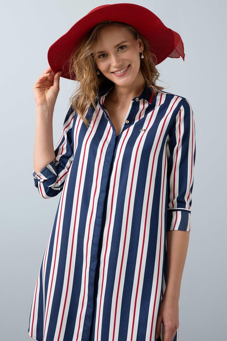 Kadın Lacivert Dokuma Elbise