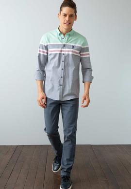 Erkek Lacivert Gömlek Uzunkol - 50199349003