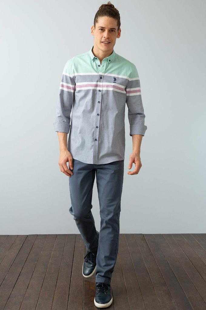 Erkek Lacivert Gömlek Uzunkol