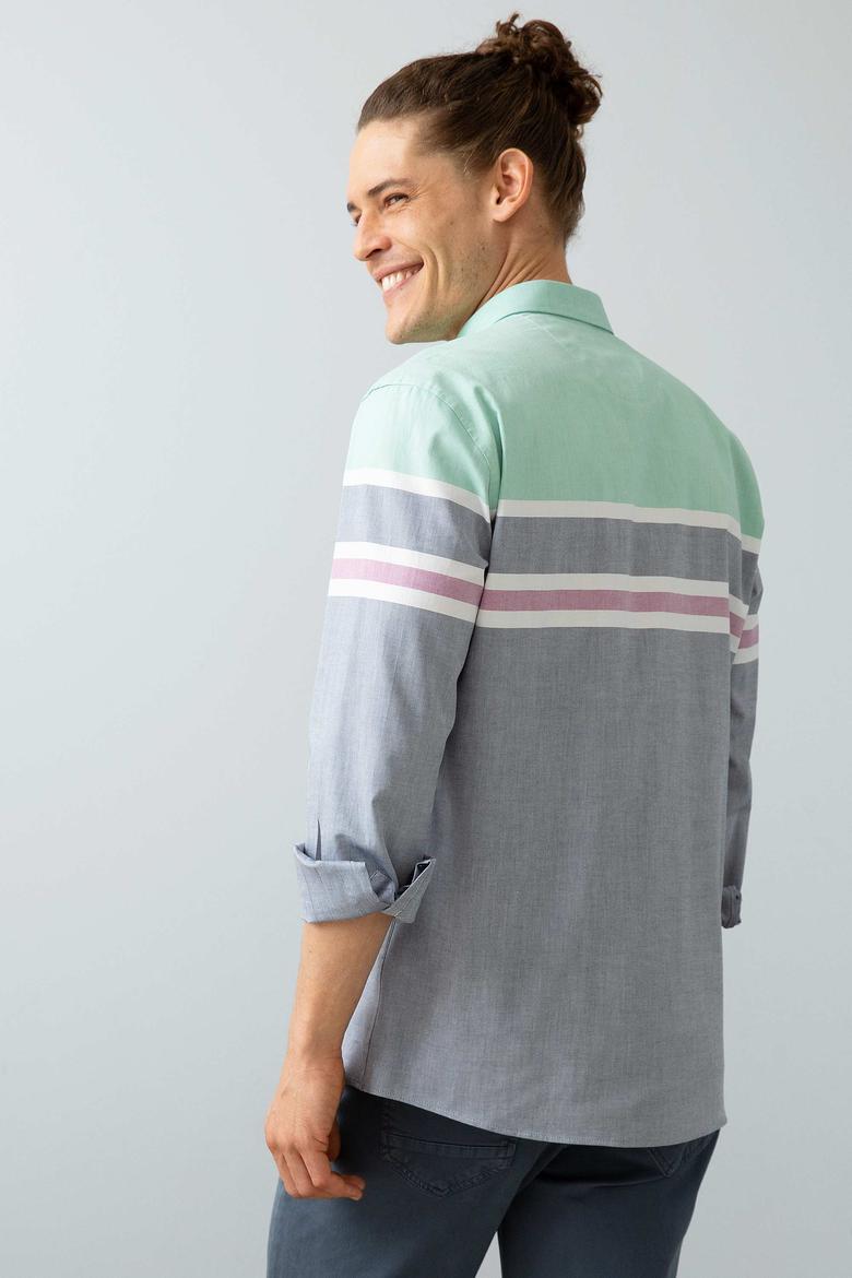 Erkek Lacivert Gömlek Uzunkol - 50199349003