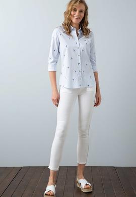 Kadın Mavi Gömlek Uzunkol - 50202394004