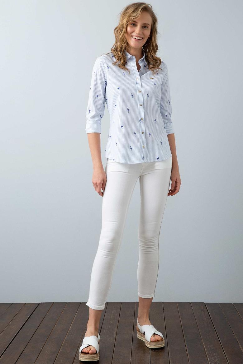 Kadın Mavi Gömlek Uzunkol - 50202394004