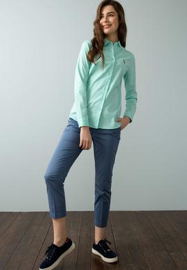 Kadın Mint Uzun Kollu Basic Gömlek - 50192076083