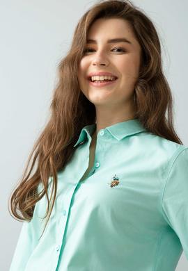 Kadın Mint Uzun Kollu Basic Gömlek - 50192076083