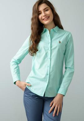 Kadın Mint Uzun Kollu Basic Gömlek - 50192076083