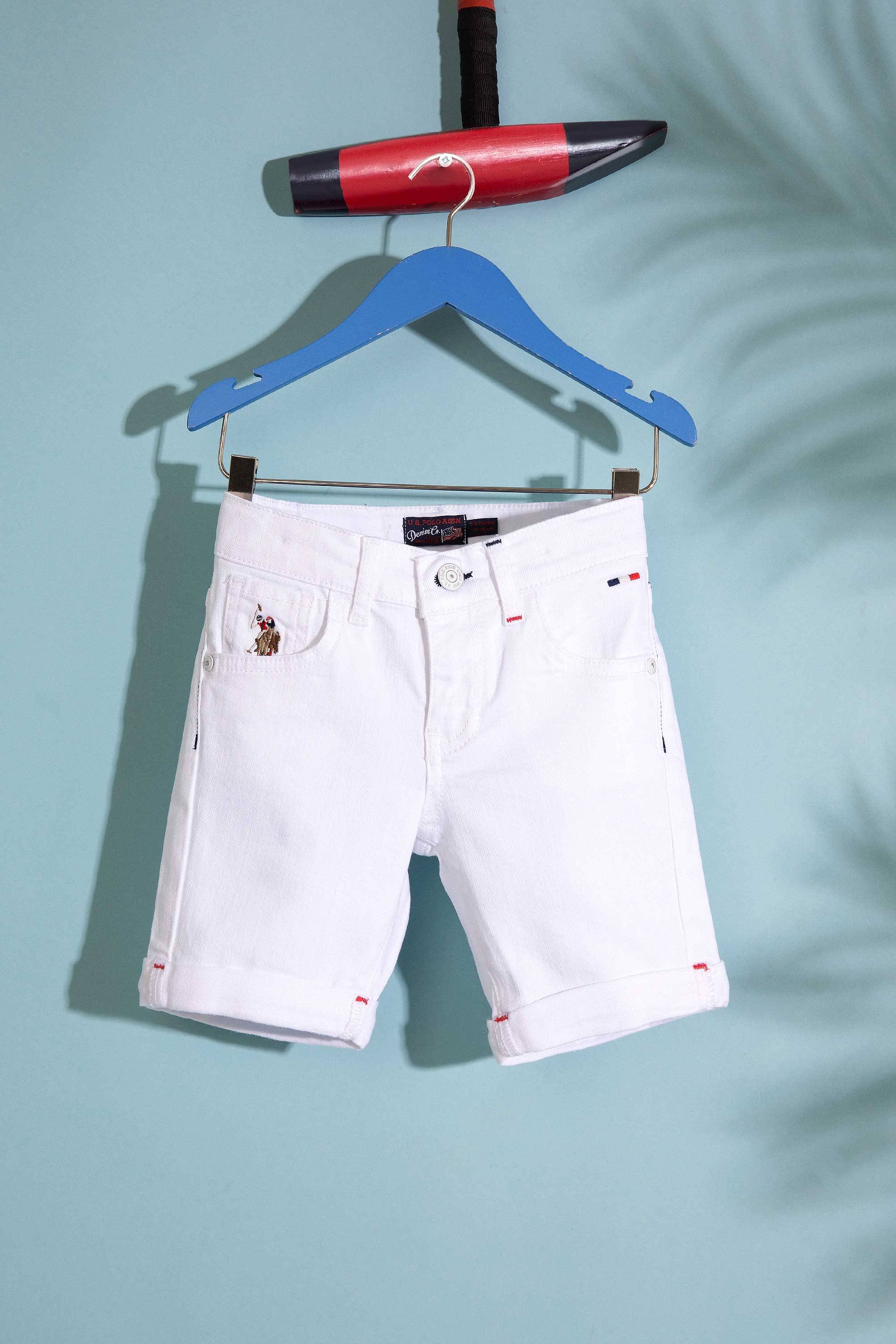 Erkek Çocuk Beyaz Denim Bermuda - Image 1