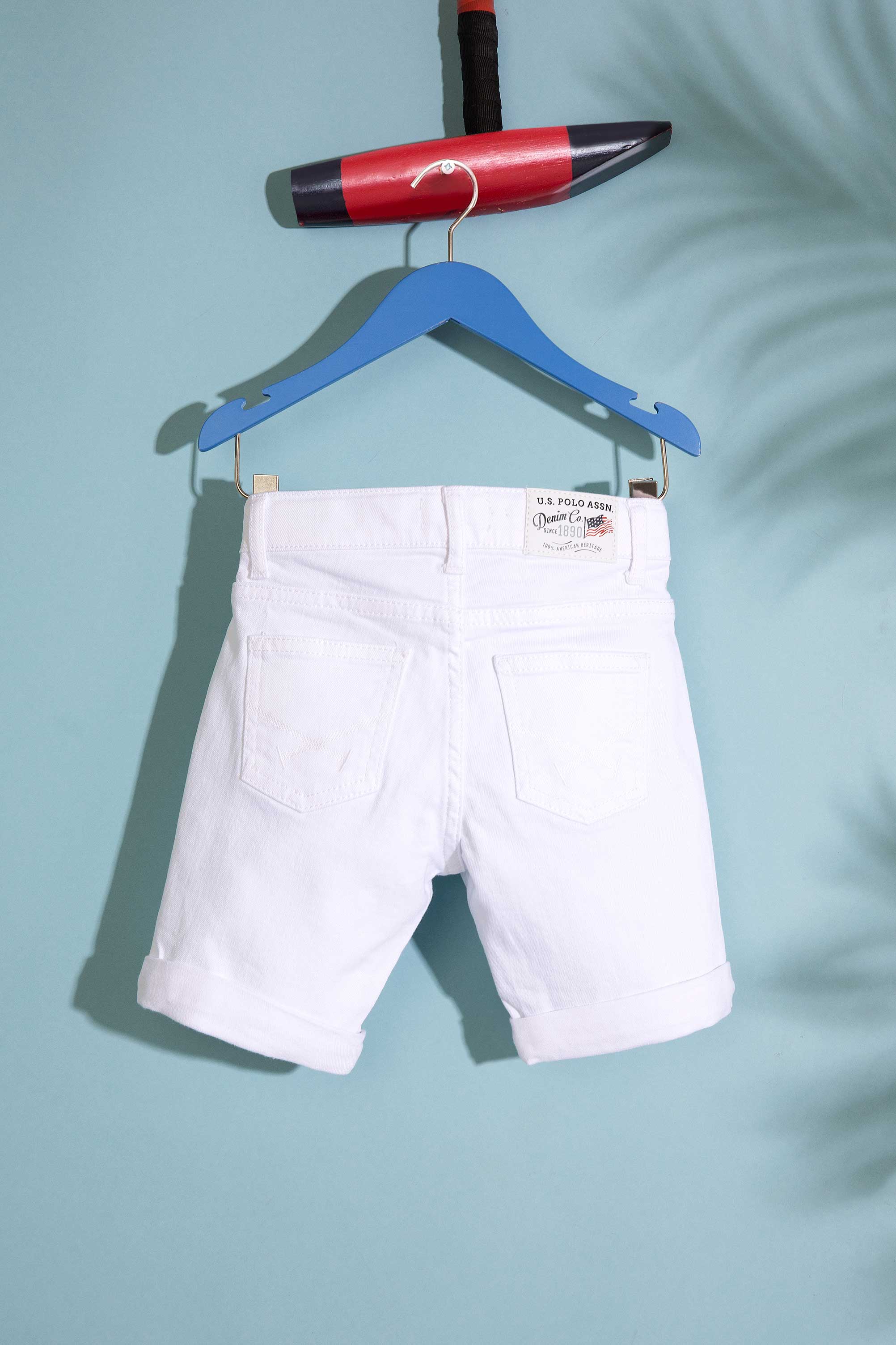 Erkek Çocuk Beyaz Denim Bermuda - Image 2