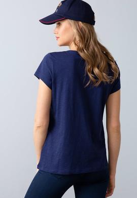 Kadın Lacivert Bisiklet Yaka T-Shirt - 50202255021