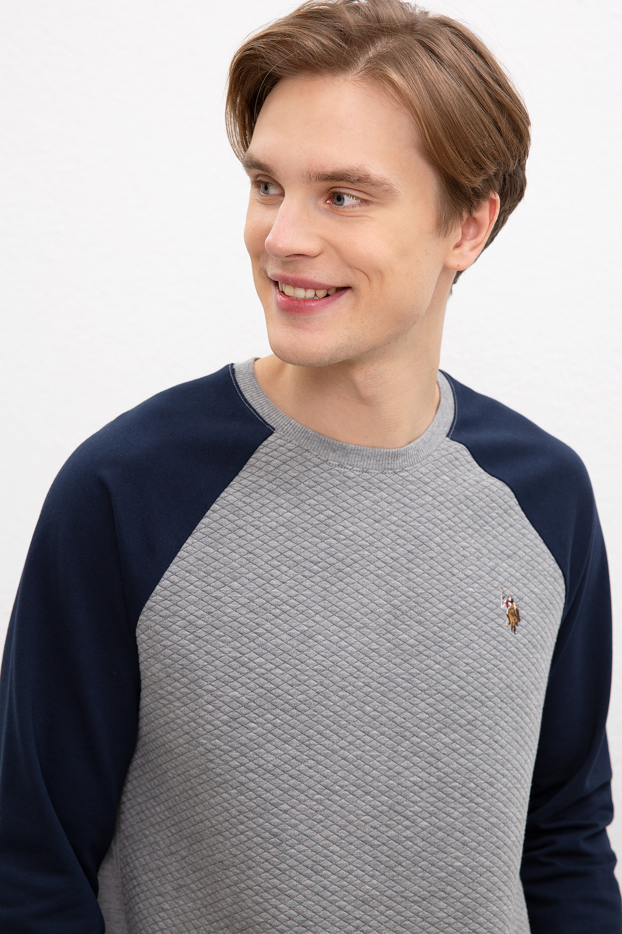 Erkek Lacivert Bisiklet Yaka Sweatshirt - Image 2