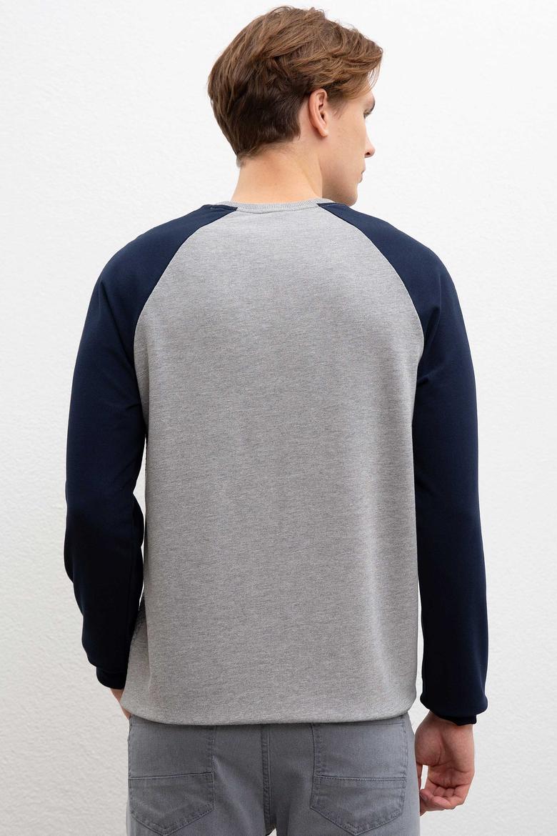 Erkek Lacivert Bisiklet Yaka Sweatshirt - 50207563001