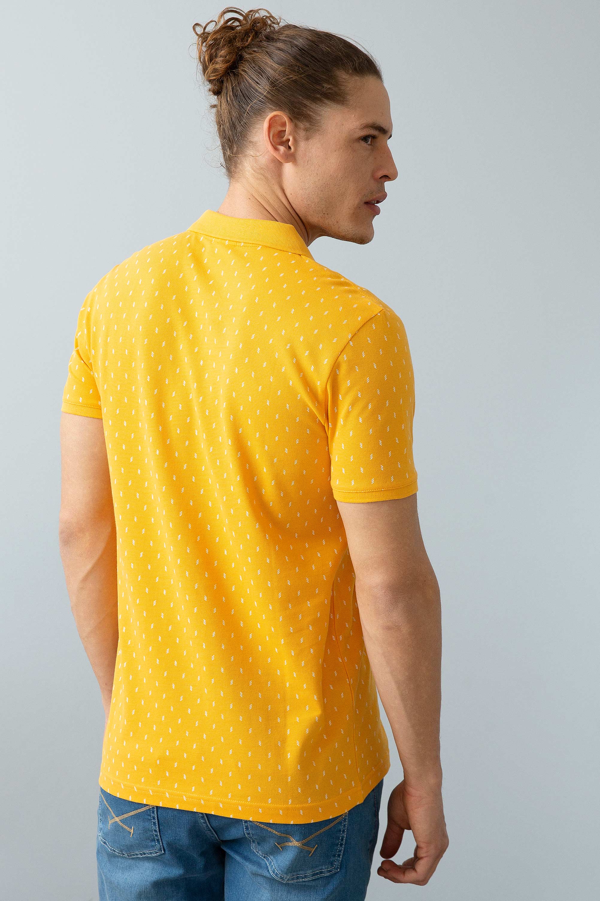 Erkek Koyu Sarı Polo Yaka T-Shirt - Image 3