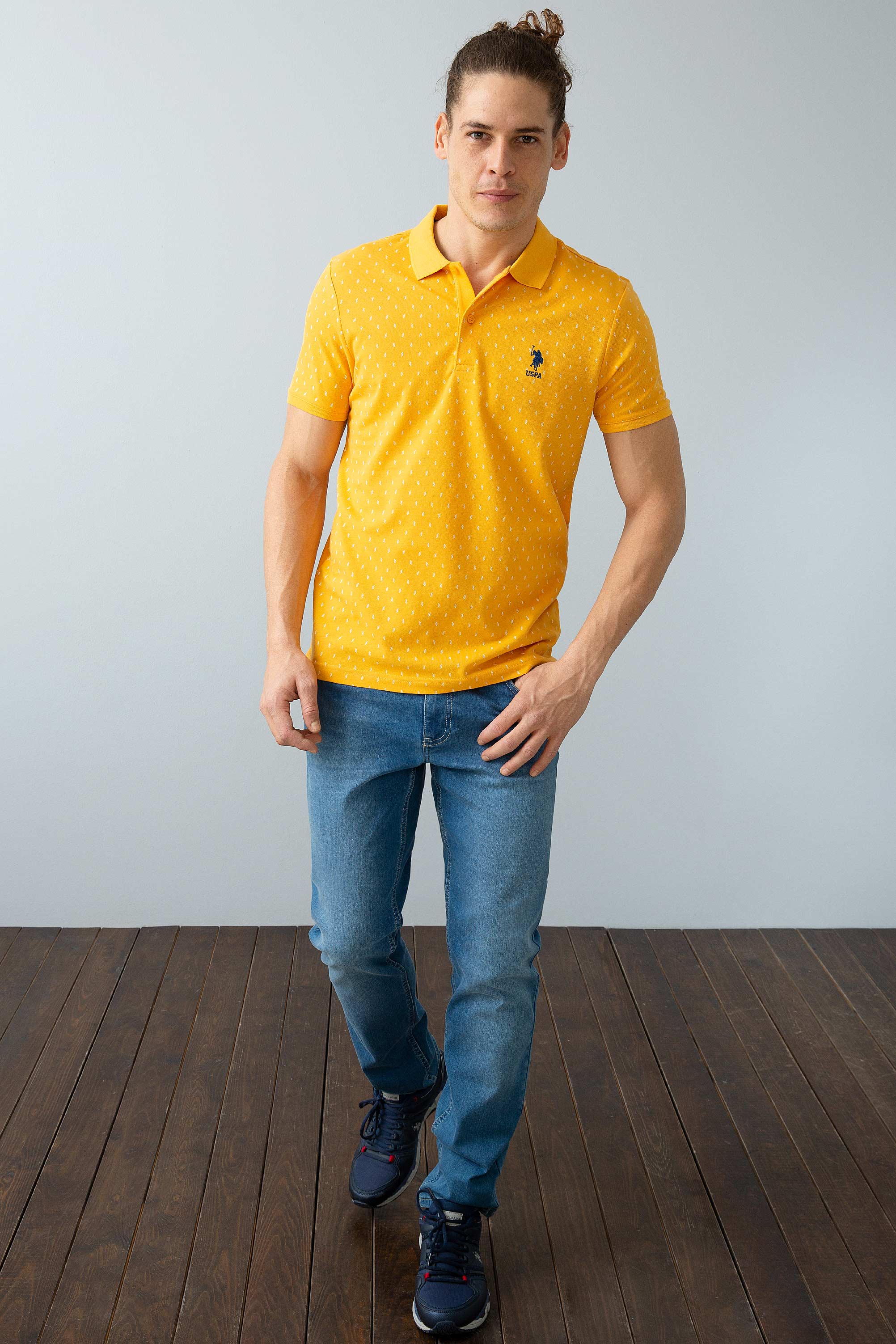 Erkek Koyu Sarı  Polo Yaka T-Shirt
