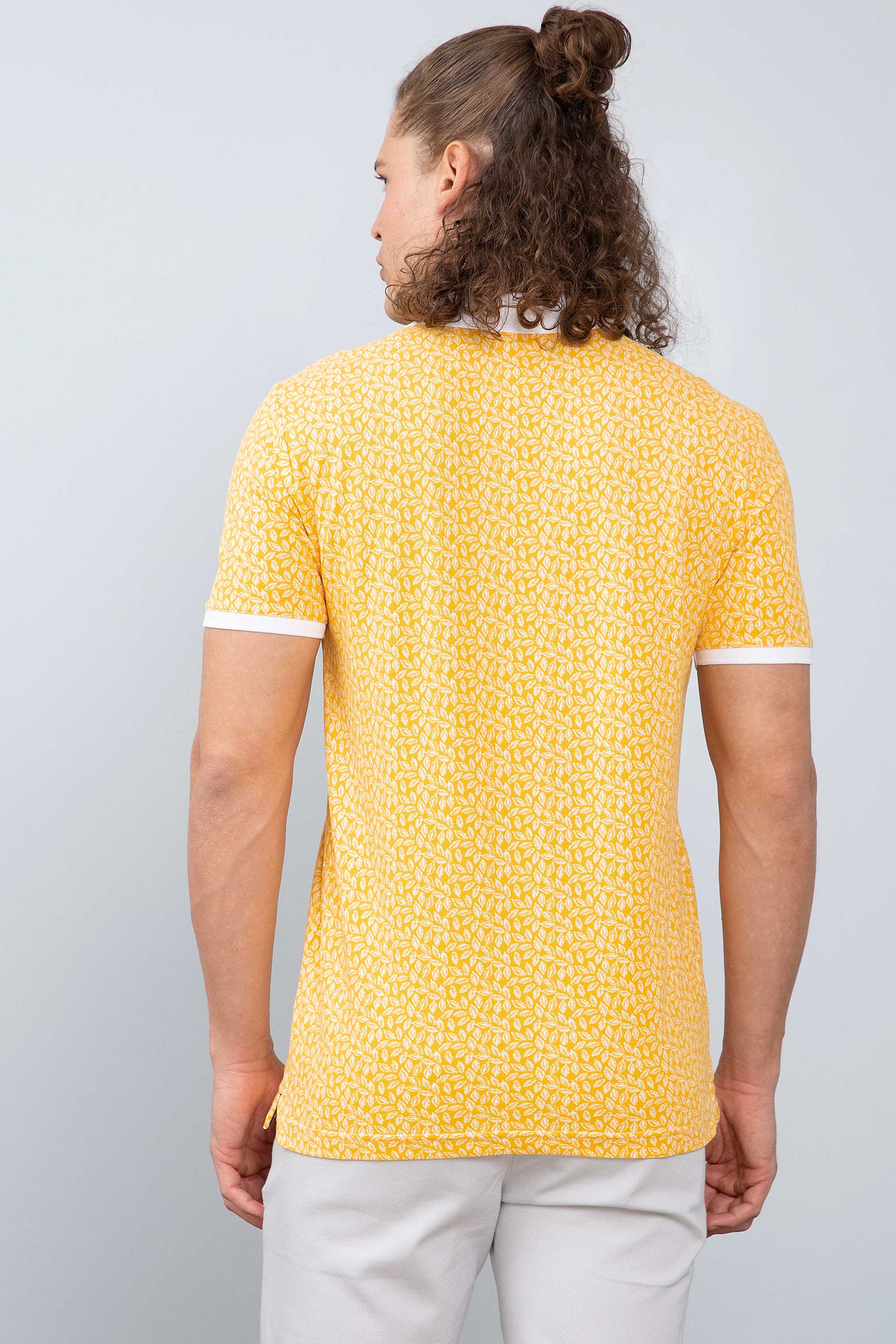 Erkek Sarı Polo Yaka T-Shirt - Image 3