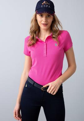 Kadın Pembe Polo Yaka T-Shirt Basic - 50202756137
