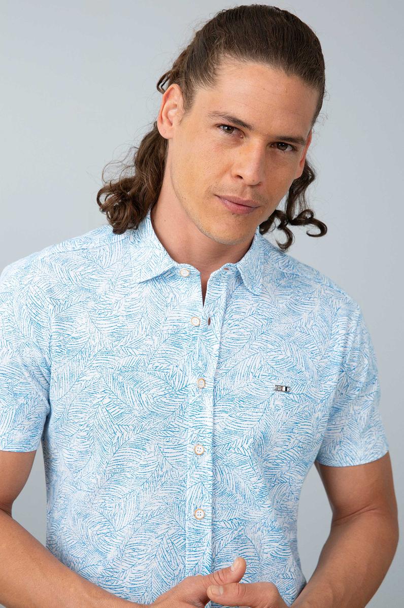 Erkek Beyaz Gömlek Yaka T-Shirt