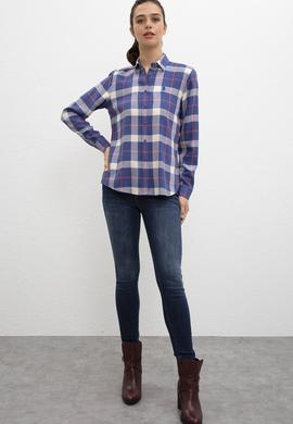 Kadın Lacivert Gömlek Uzunkol - 50207169003