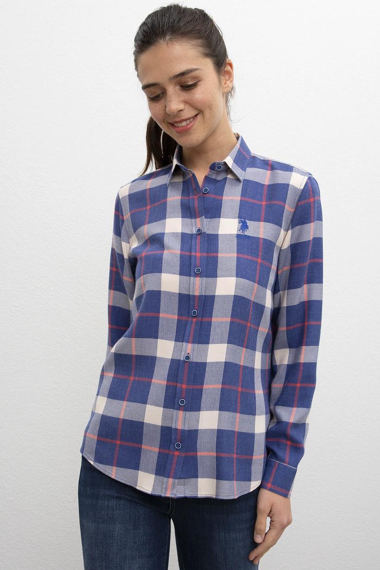 Kadın Lacivert Gömlek Uzunkol