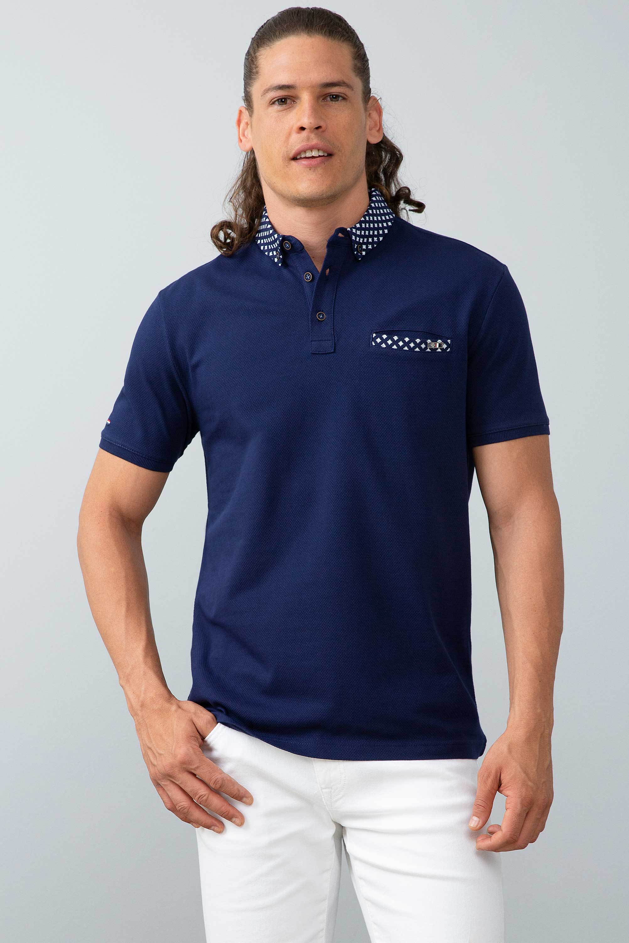 Erkek Lacivert Polo Yaka T-Shirt - Image 1