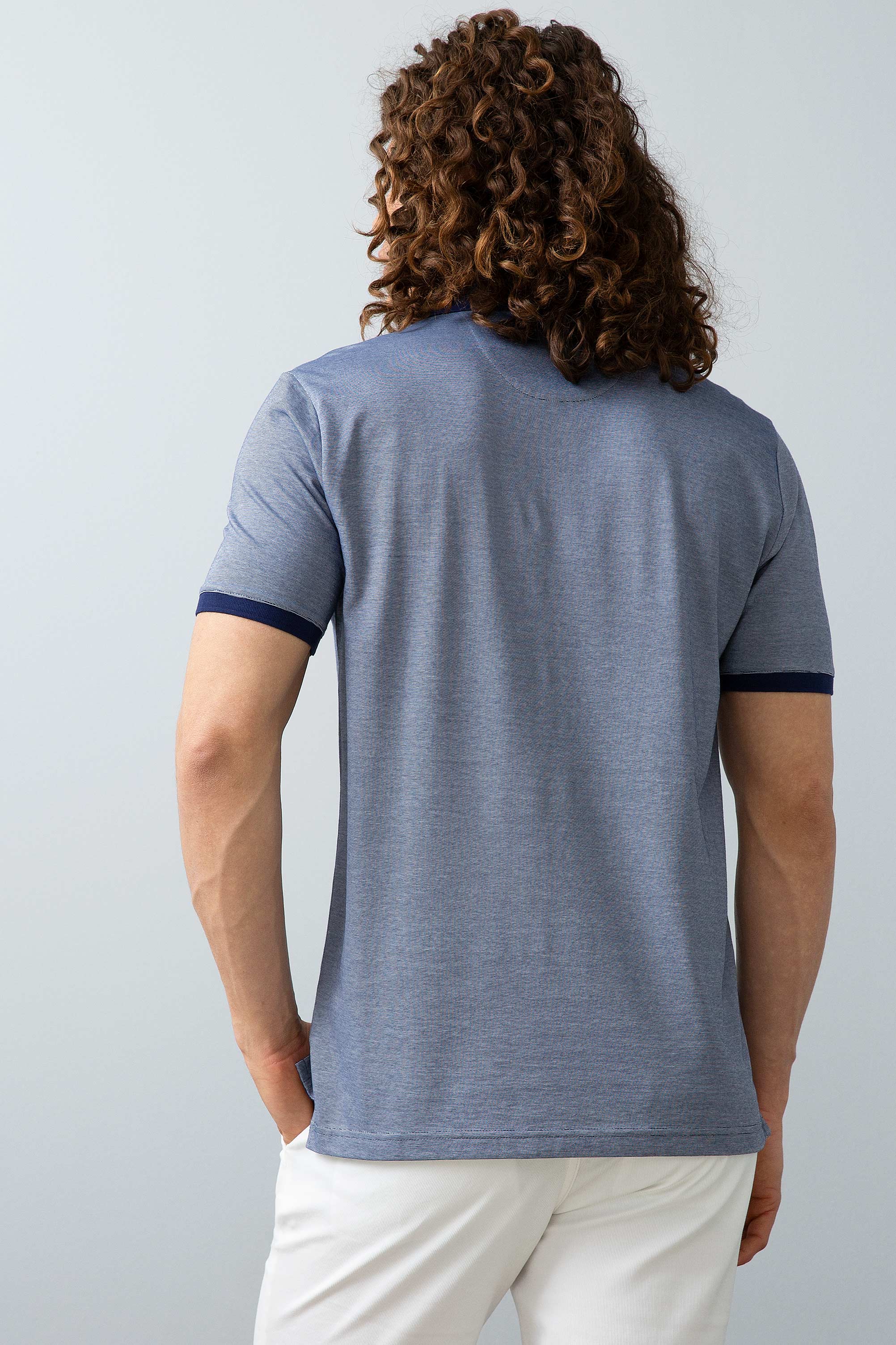 Erkek Lacivert Polo Yaka T-Shirt - Image 4
