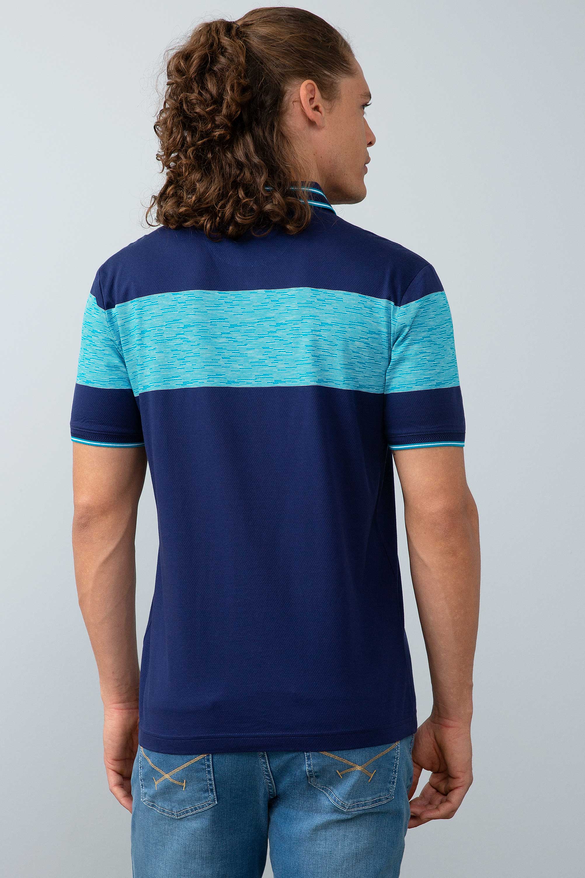 Erkek Lacivert Polo Yaka T-Shirt - Image 3