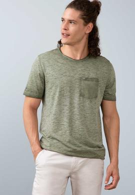 Erkek Koyu Haki Bisiklet Yaka T-Shirt - 50199811031