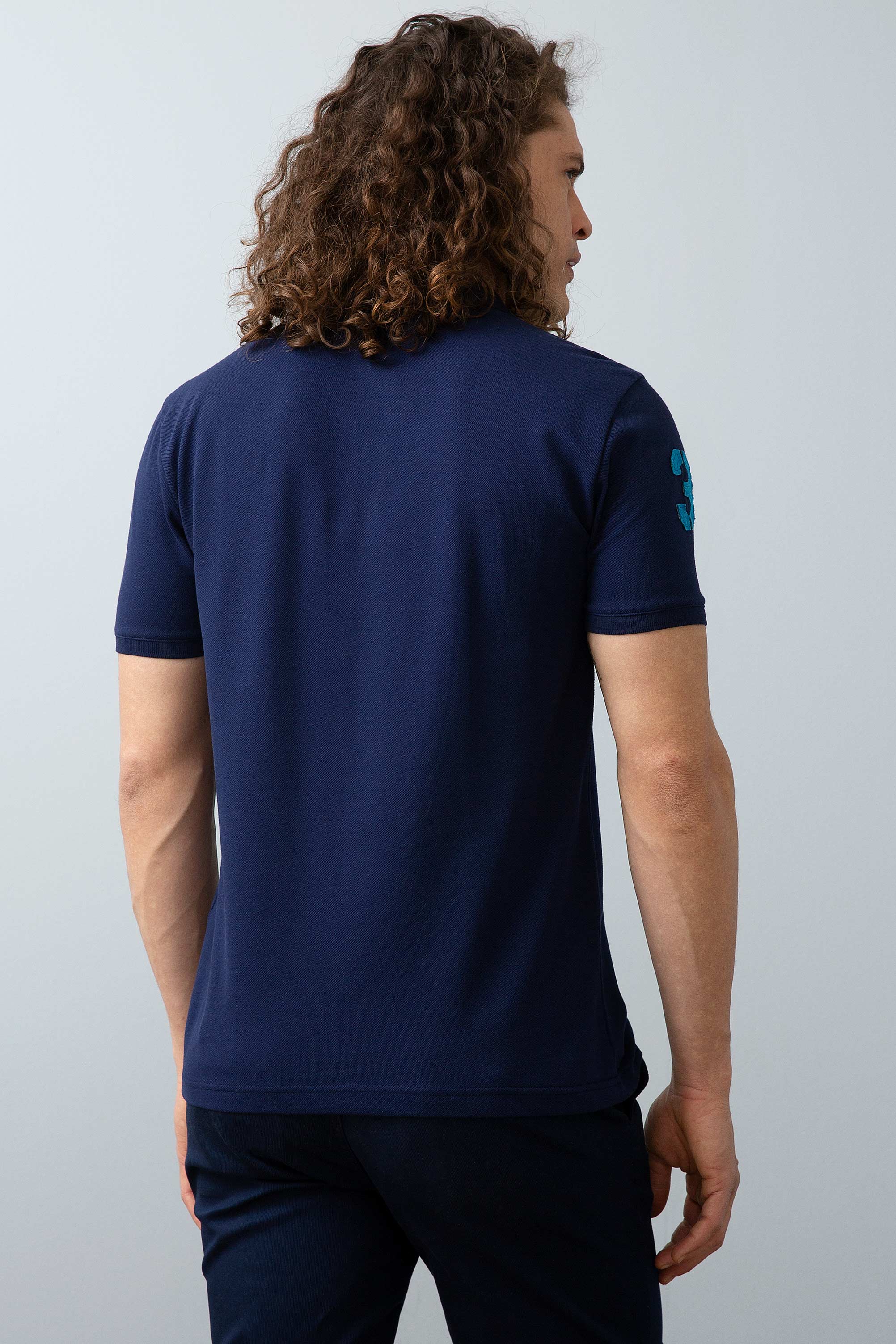 Erkek Lacivert T-shirt - Image 3