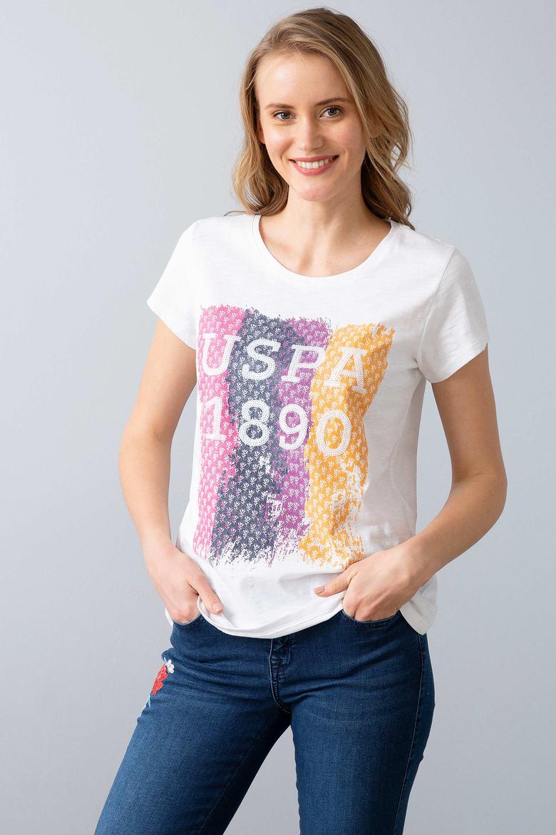 Kadın Pembe Bisiklet Yaka T-Shirt