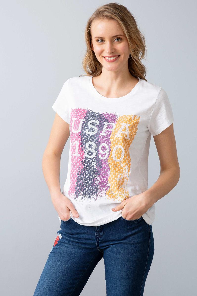 Kadın Pembe Bisiklet Yaka T-Shirt