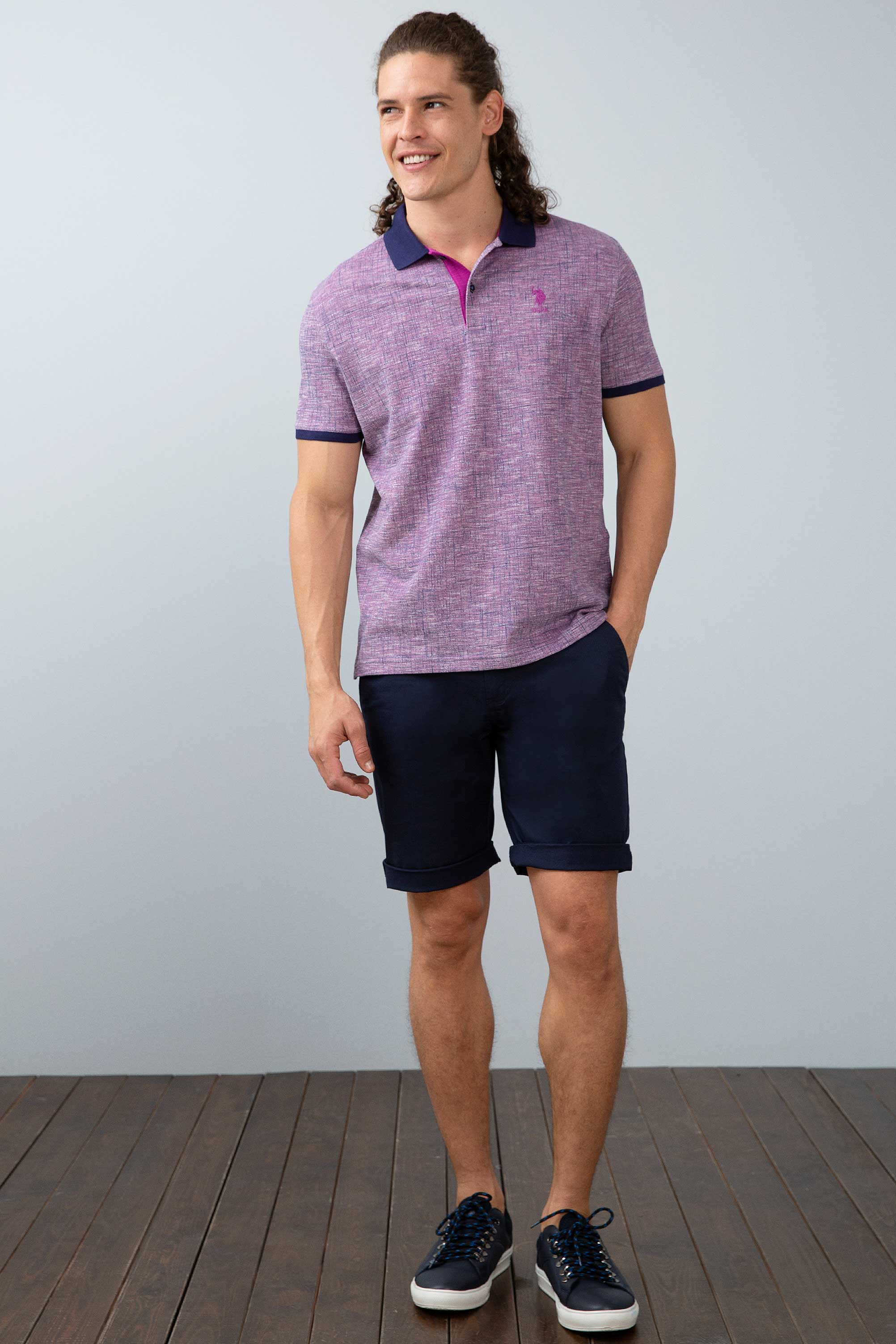 Erkek Lacivert Polo Yaka T-Shirt - Image 3