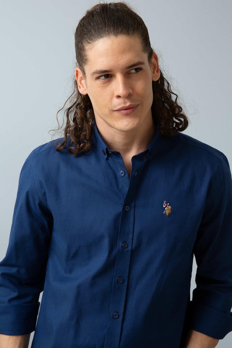 Erkek Lacivert Gömlek Uzunkol Basic - 50200062056