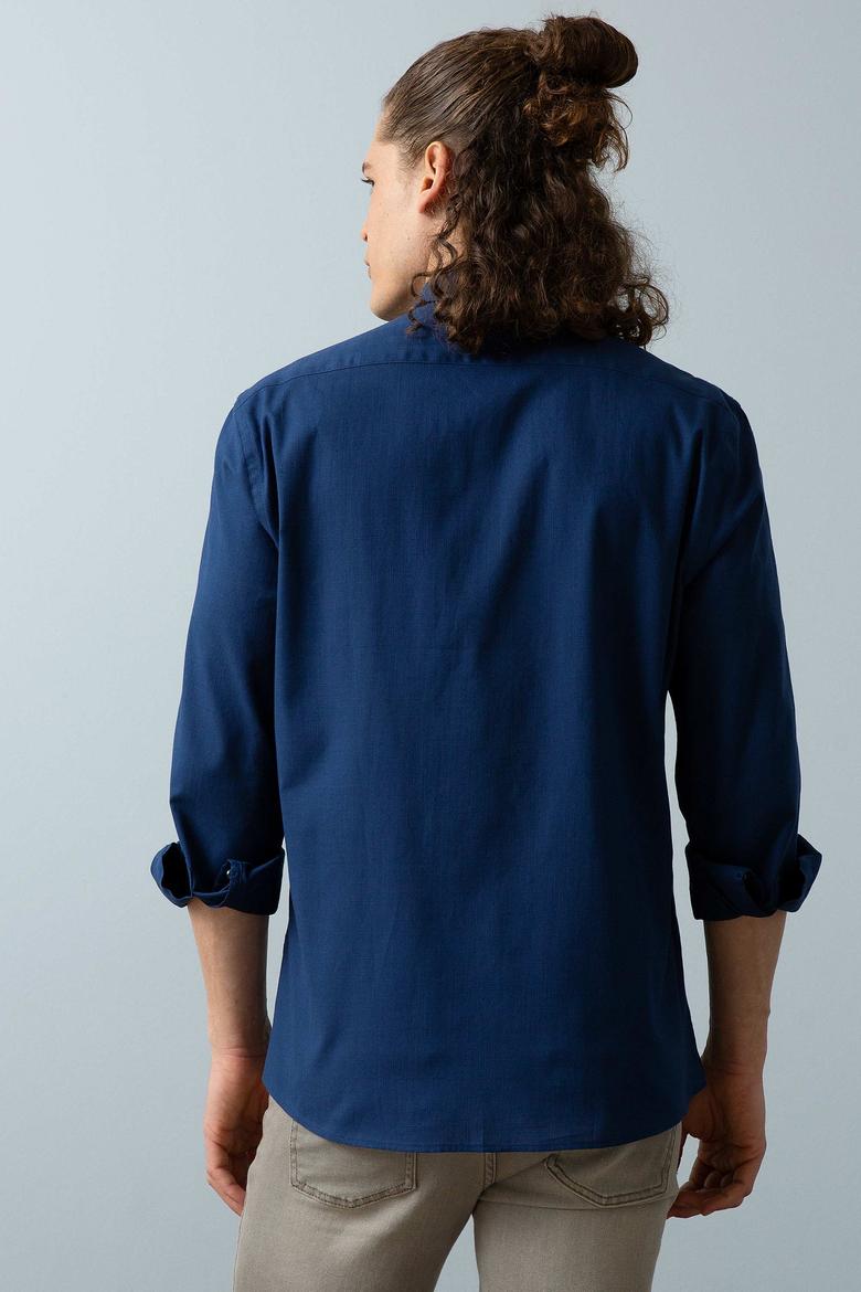 Erkek Lacivert Gömlek Uzunkol Basic - 50200062056