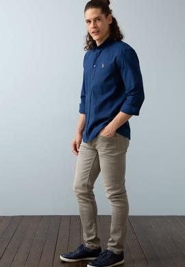 Erkek Lacivert Gömlek Uzunkol Basic - 50200062056