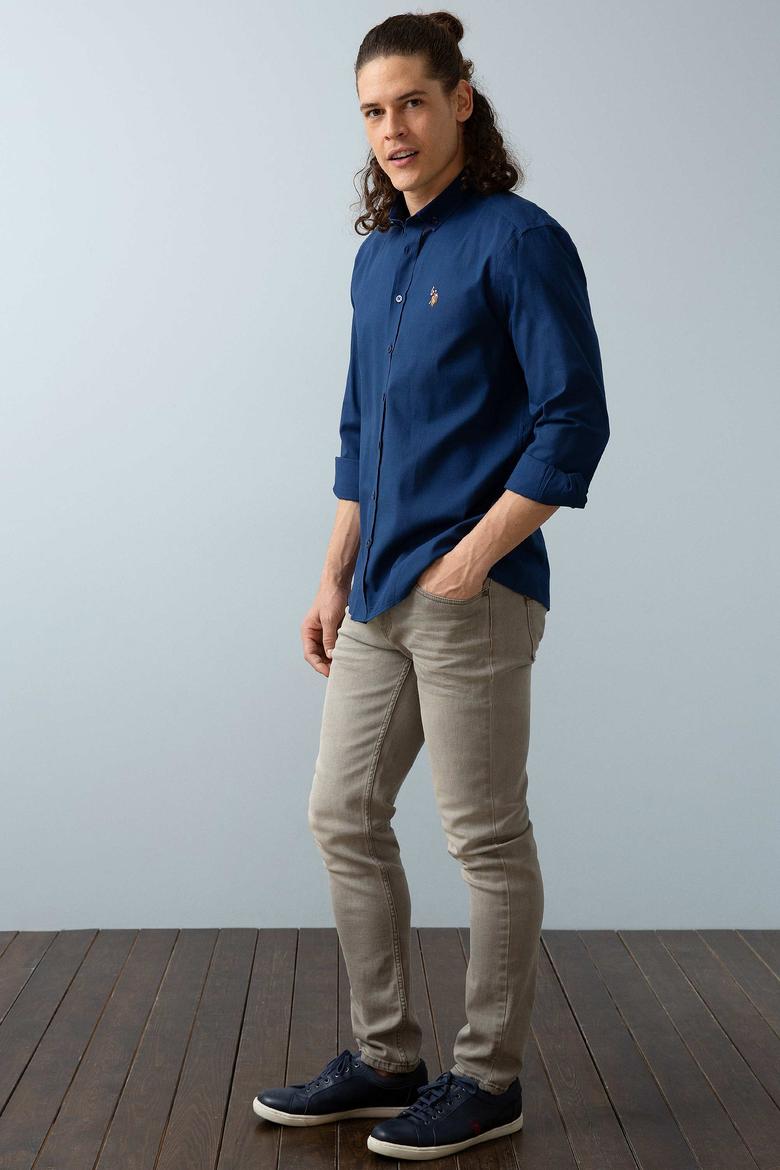 Erkek Lacivert Gömlek Uzunkol Basic - 50200062056