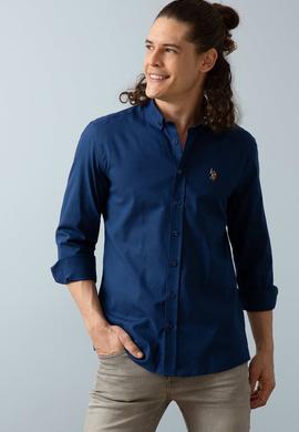 Erkek Lacivert Gömlek Uzunkol Basic - 50200062056