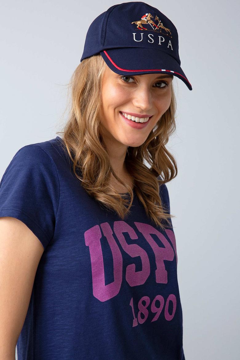 Kadın Lacivert Bisiklet Yaka T-Shirt - 50202255021