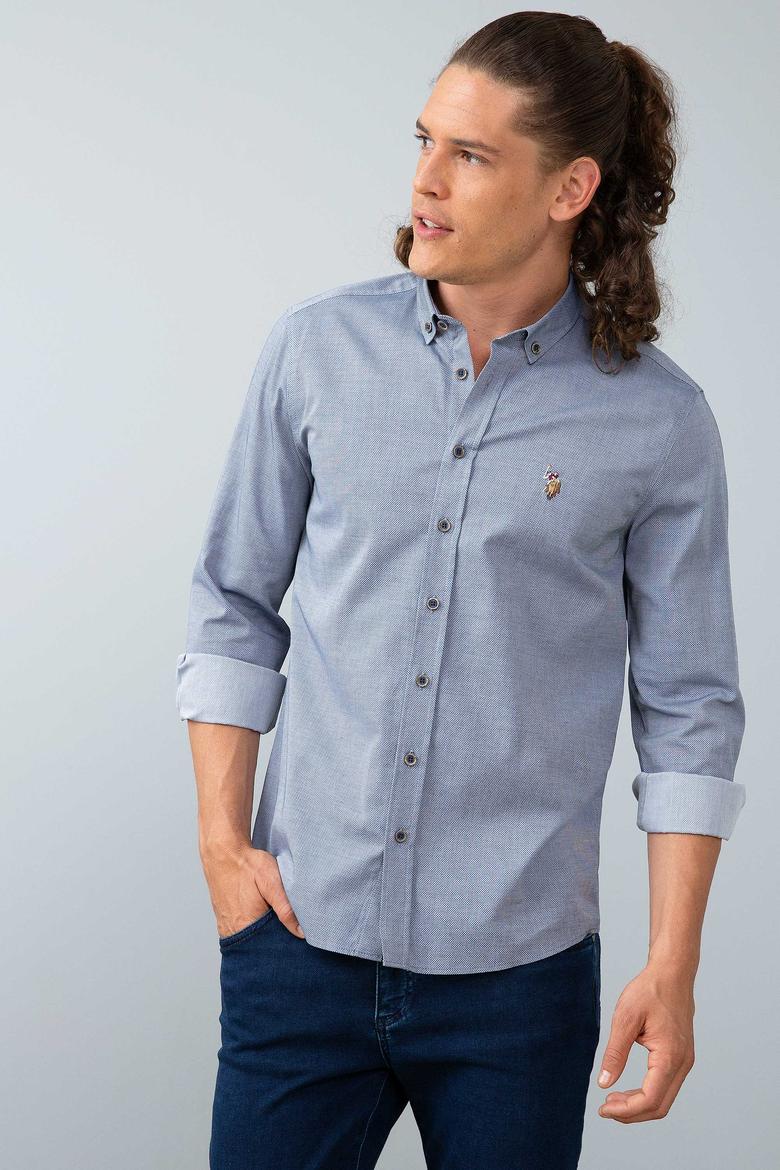 Erkek Lacivert Gömlek Uzunkol Basic - 50200422020