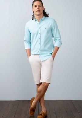 Erkek Yeşil Gömlek Uzunkol Basic - 50200422150