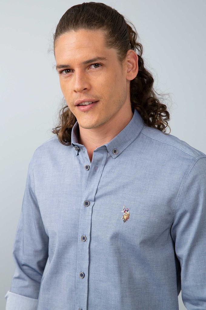 Erkek Lacivert Gömlek Uzunkol Basic