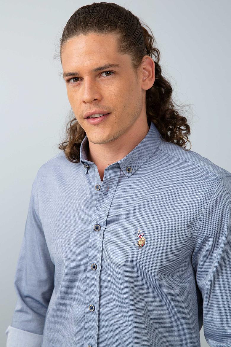 Erkek Lacivert Gömlek Uzunkol Basic