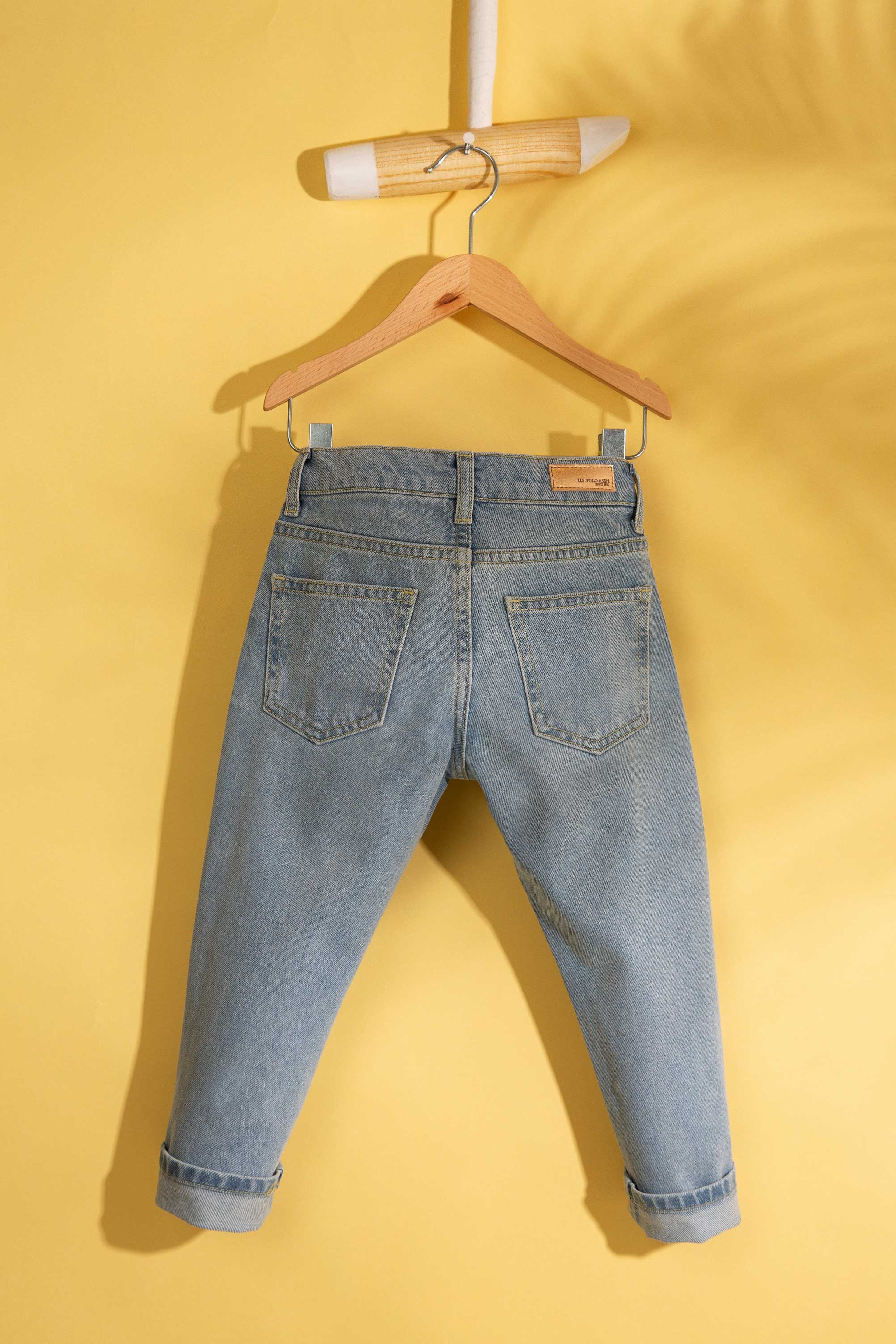 Kız Çocuk Mavi Denim Pantolon - Image 2