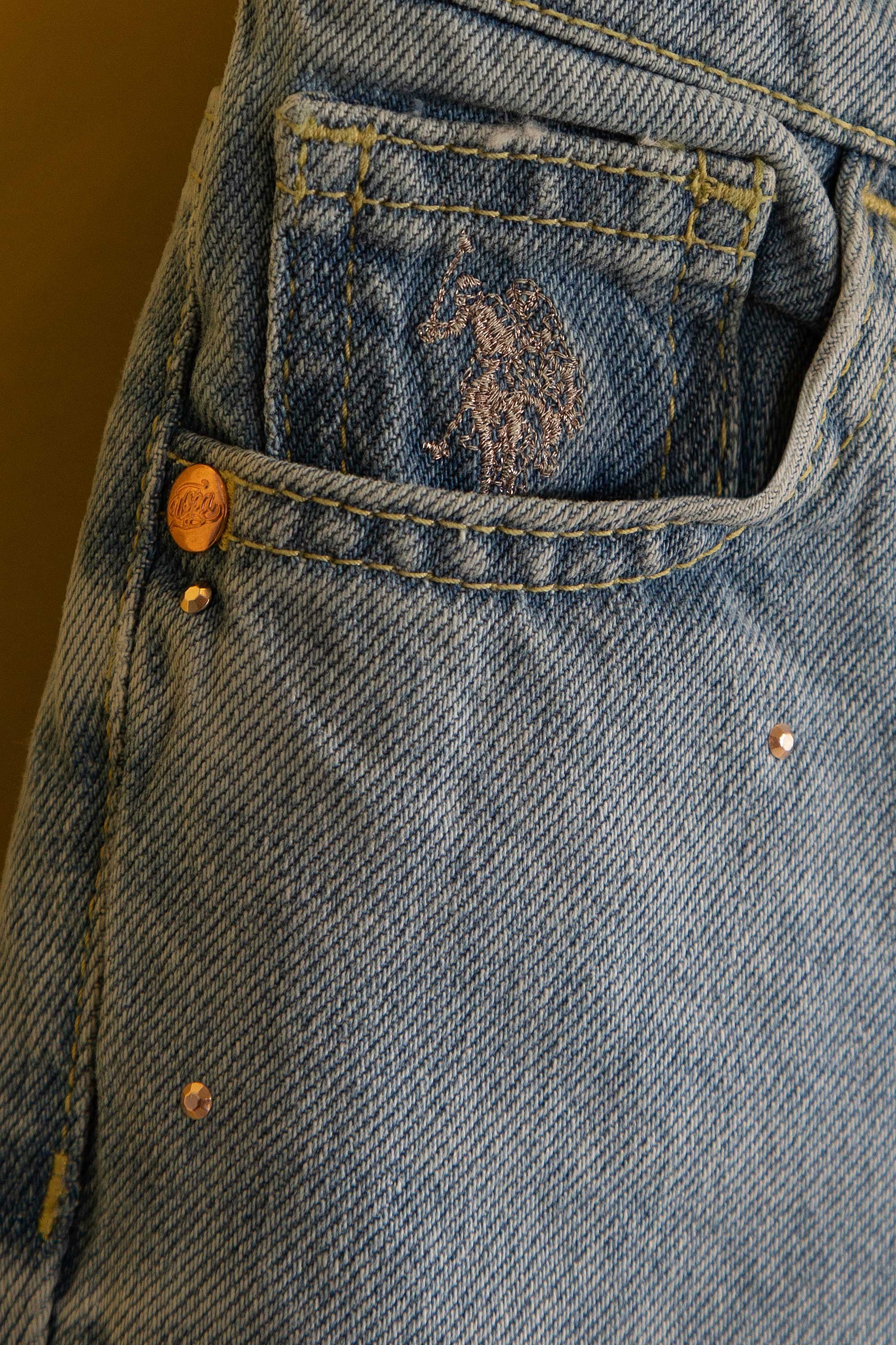 Kız Çocuk Mavi Denim Pantolon