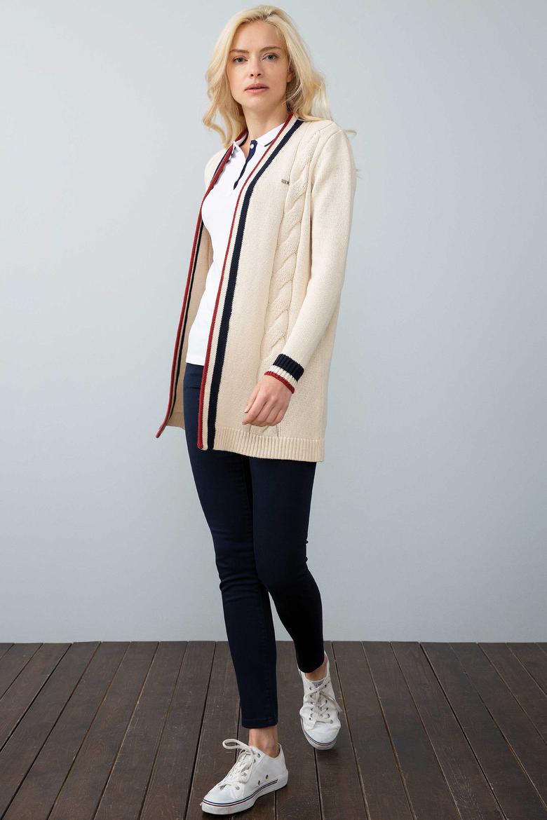 Kadın Beyaz Triko Hırka - 50200300002