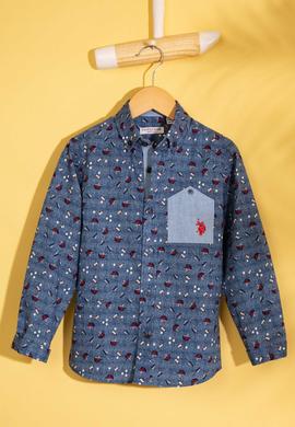 Erkek Çocuk Mavi Gömlek Uzunkol - 50200313003