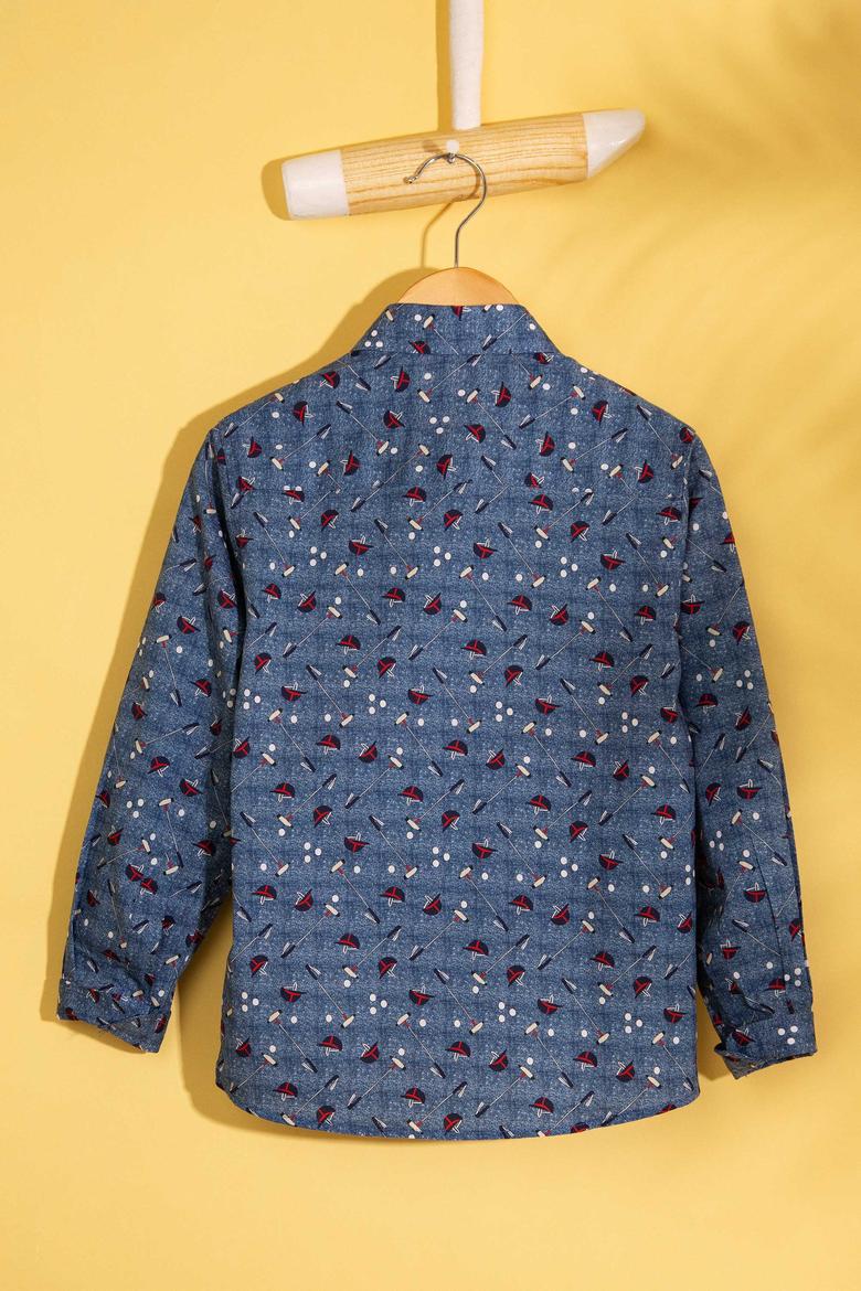 Erkek Çocuk Mavi Gömlek Uzunkol - 50200313003