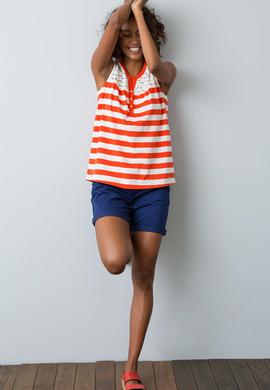 Lacivert Dokuma Bermuda Capri - 50187319006