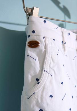 Beyaz Dokuma Bermuda Capri - 50187336072