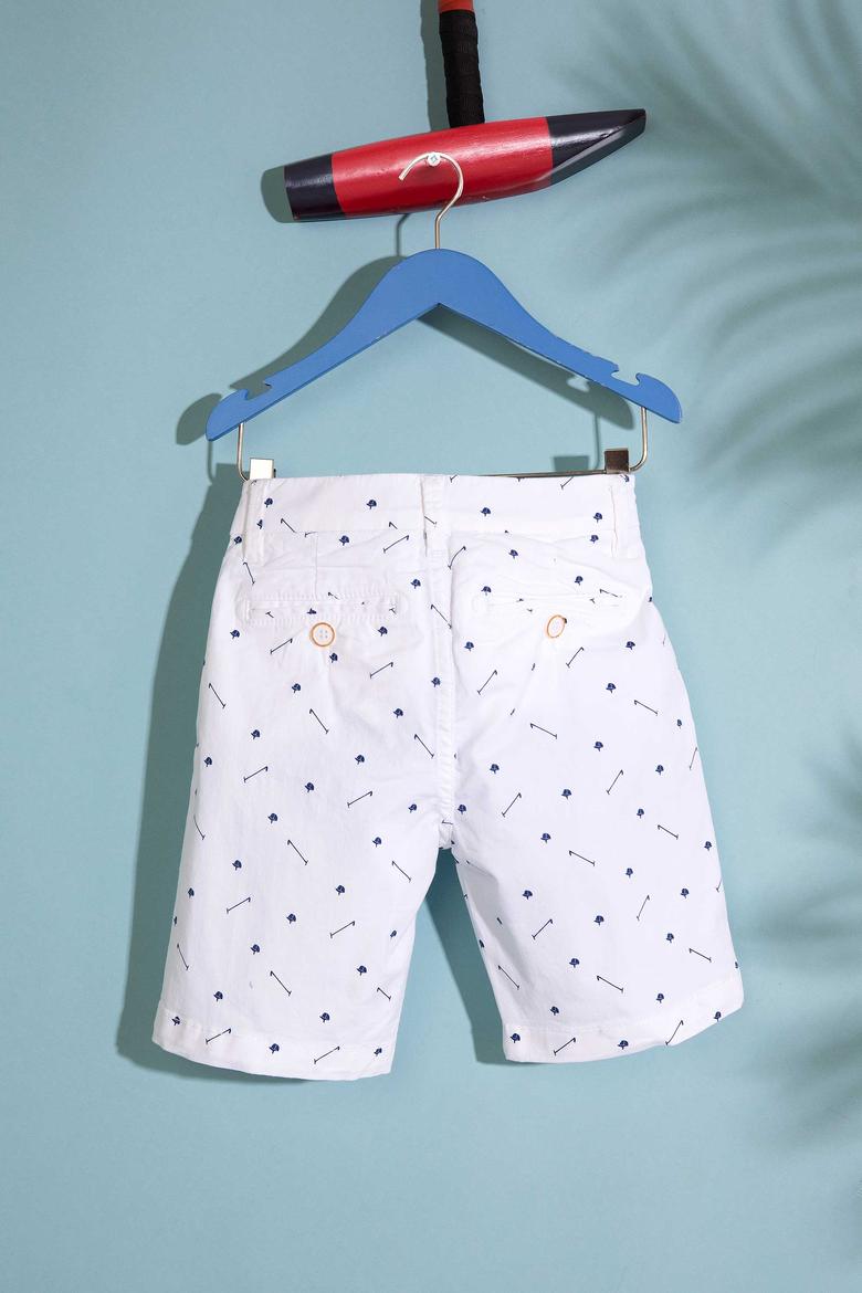Beyaz Dokuma Bermuda Capri - 50187336072