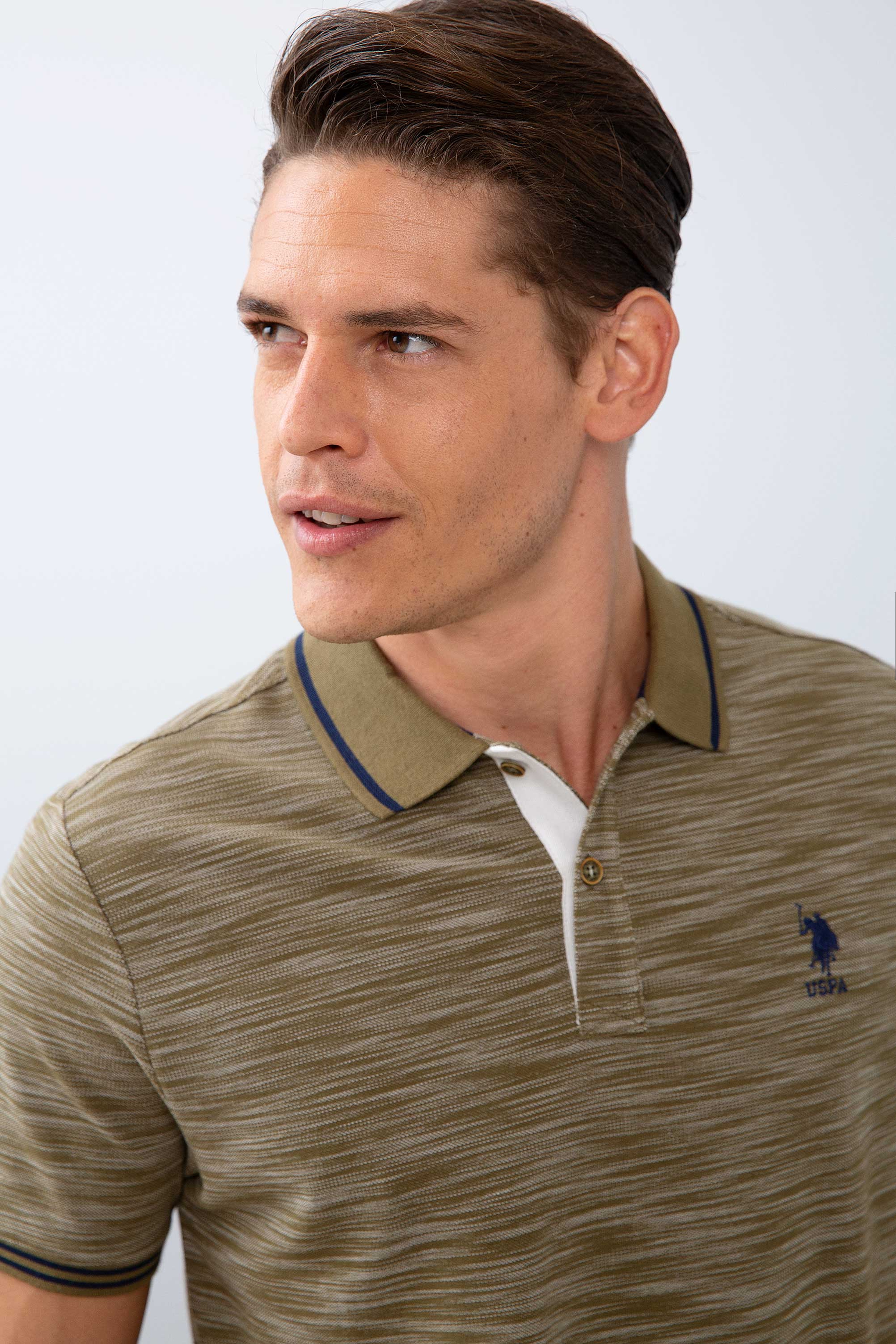 Erkek Haki Polo Yaka T-Shirt