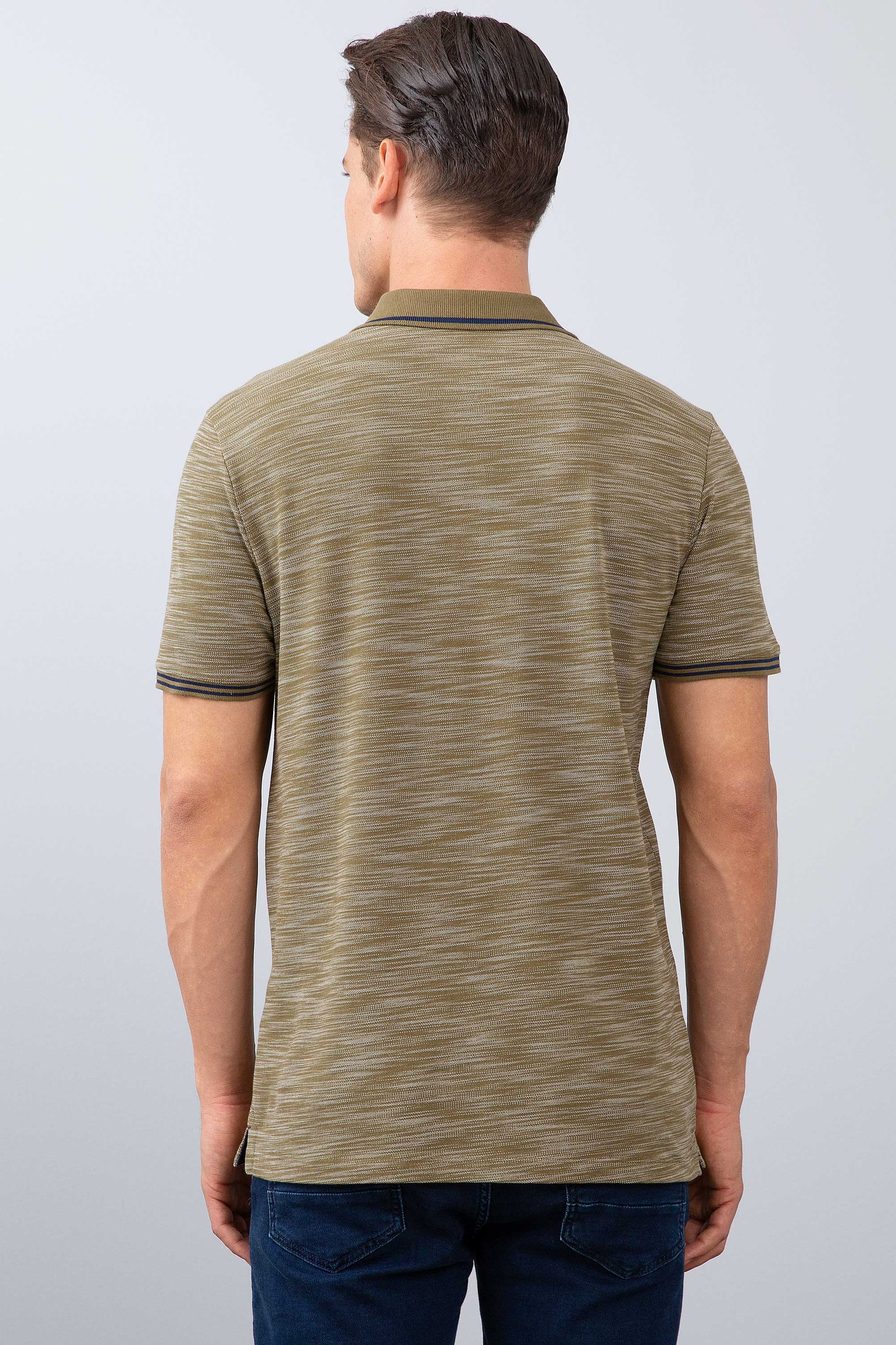 Erkek Haki Polo Yaka T-Shirt - Image 3