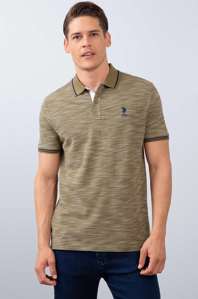 Erkek Haki Polo Yaka T-Shirt